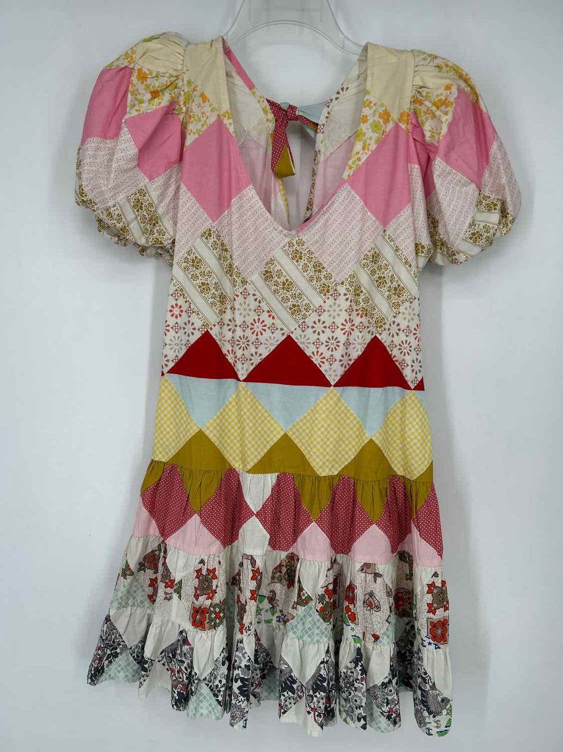 Love the Label Size M Pink Patchwork Short Sleeve Dress