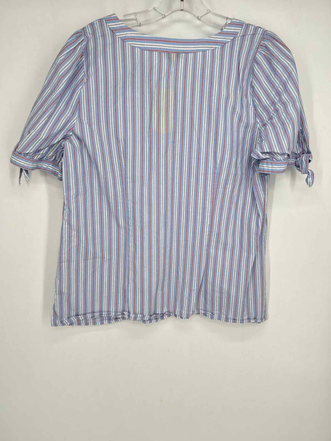 Talbots Size L Red White & Blue Stripe Short Sleeve