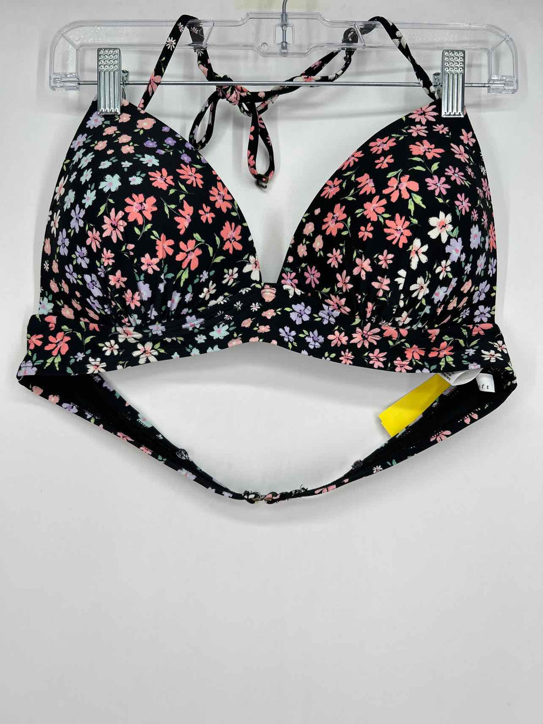 True Craft Size XL Black Floral Swimsuit 2 Piece