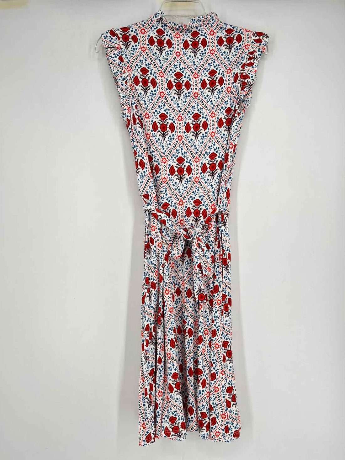 Boden Size 6L White Red & Blue Floral Short Sleeve Dress