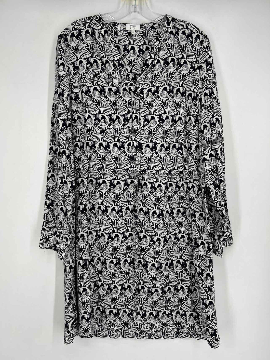 Crown & Ivy Size 10 Navy & White Print NWT Dress