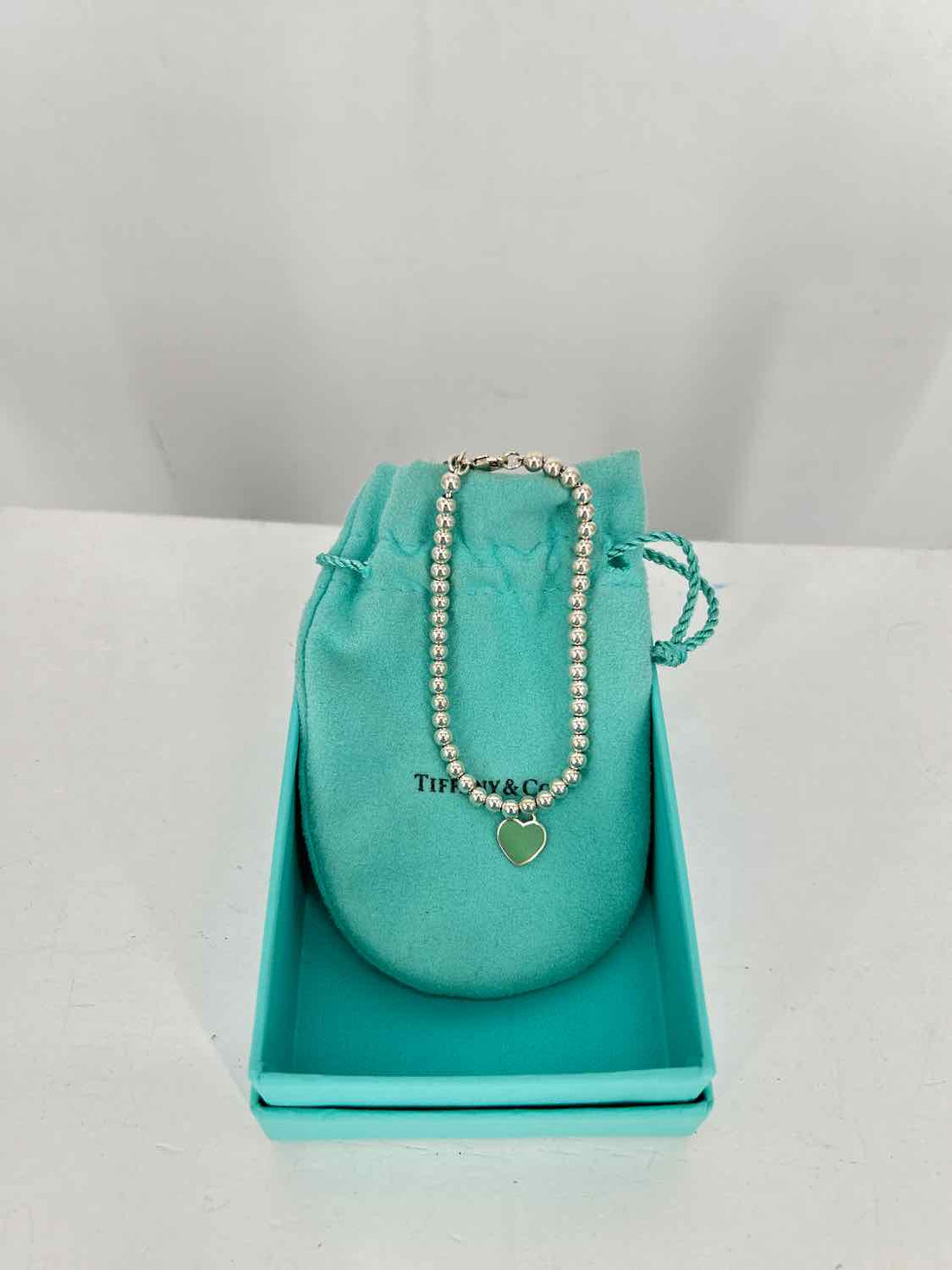 Tiffany & Co heart tag Size 4mm Sterling Silver Tiffany Blue Pre Owned LUXURY