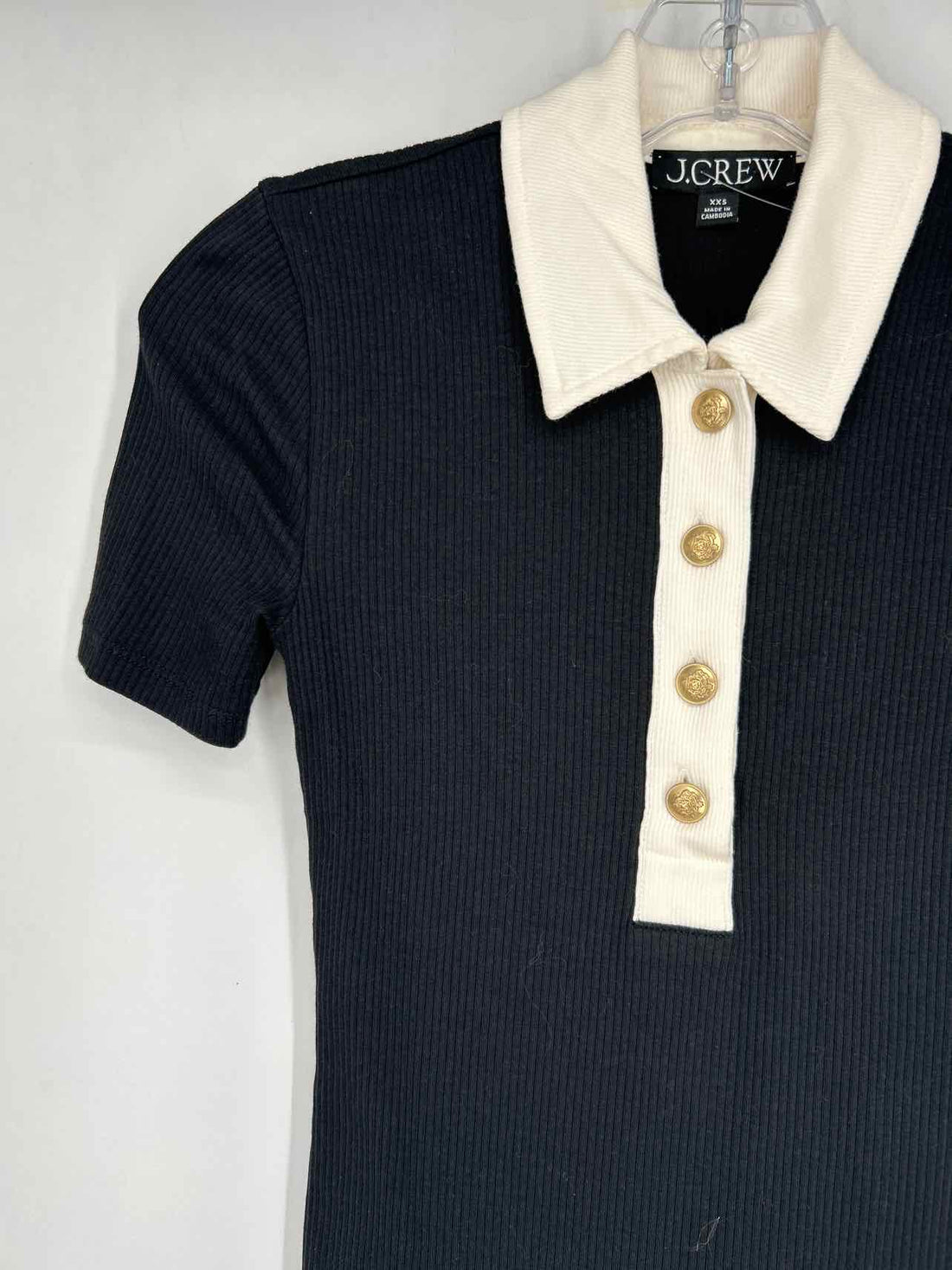 J Crew Size XXS Black & White Short Sleeve