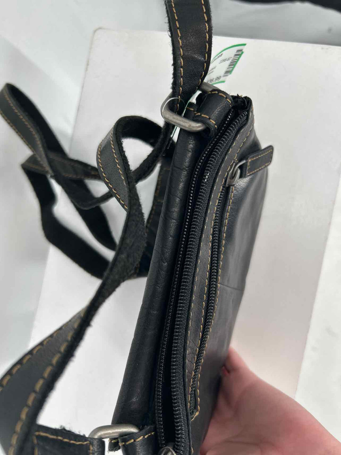 Jack Georges Black Leather Excellent Condition Crossbody