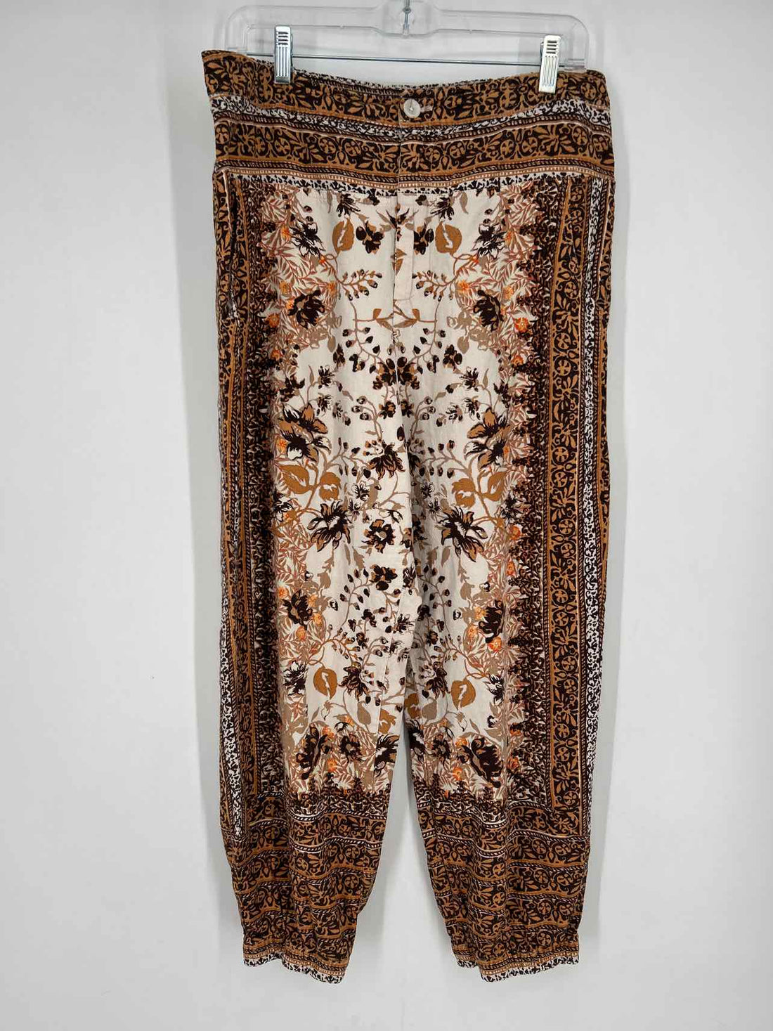 By Anthropologie Size 12 Beige & Brown print Pants