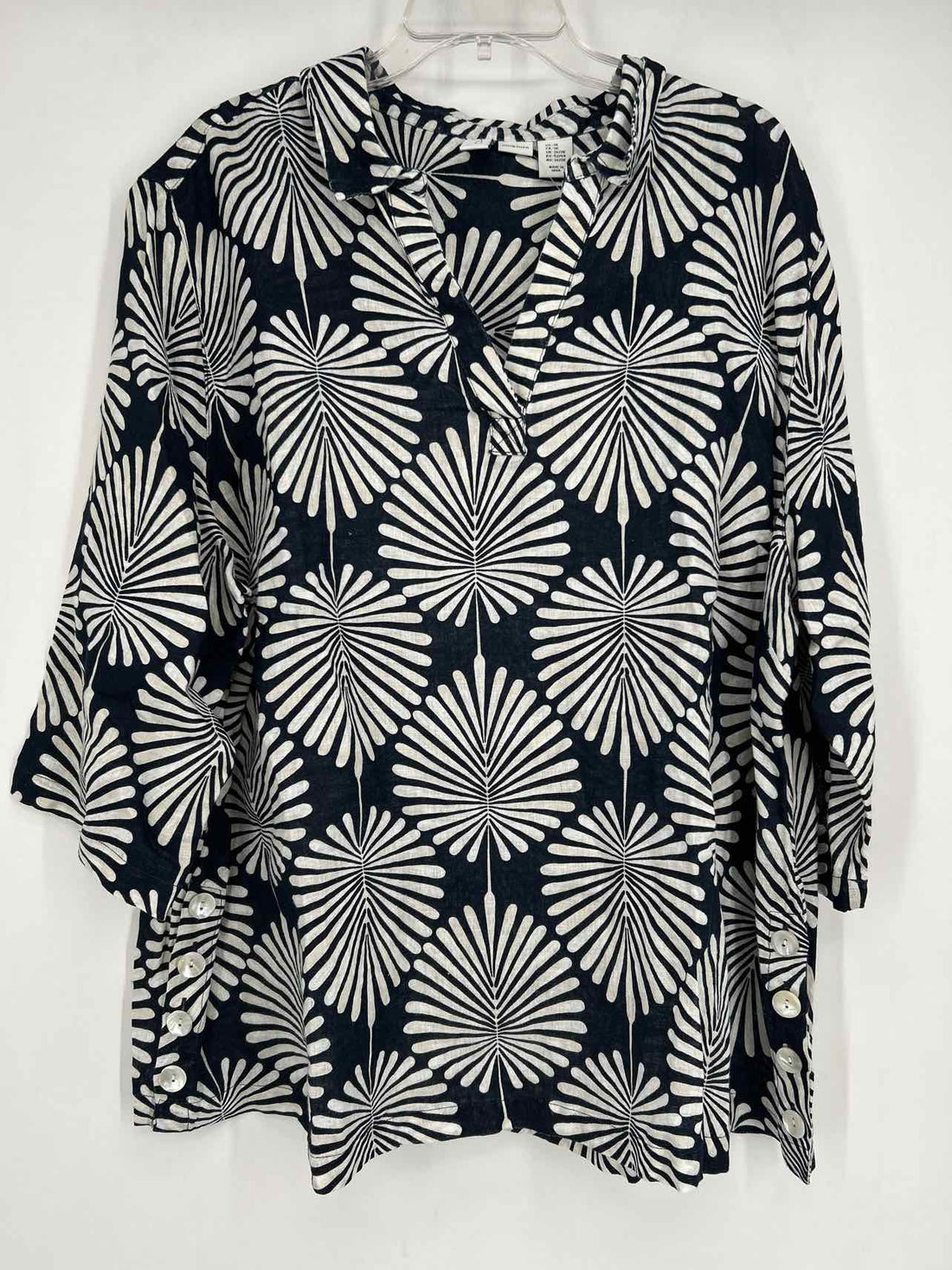 Joie Size 3X Navy & White Linen NWT Top/Blouse