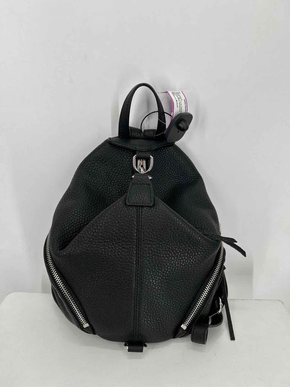 Rebecca Minkoff Black Pebbled Leather Convertible Backpack