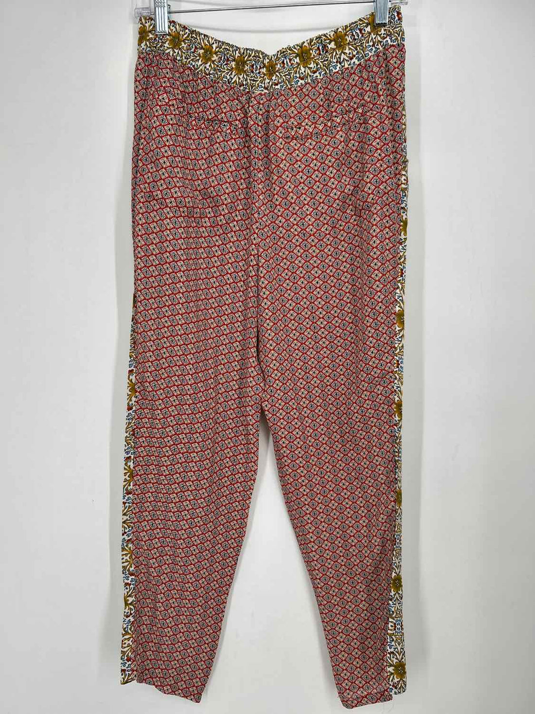 Free People Size S White & Orange Print Pants