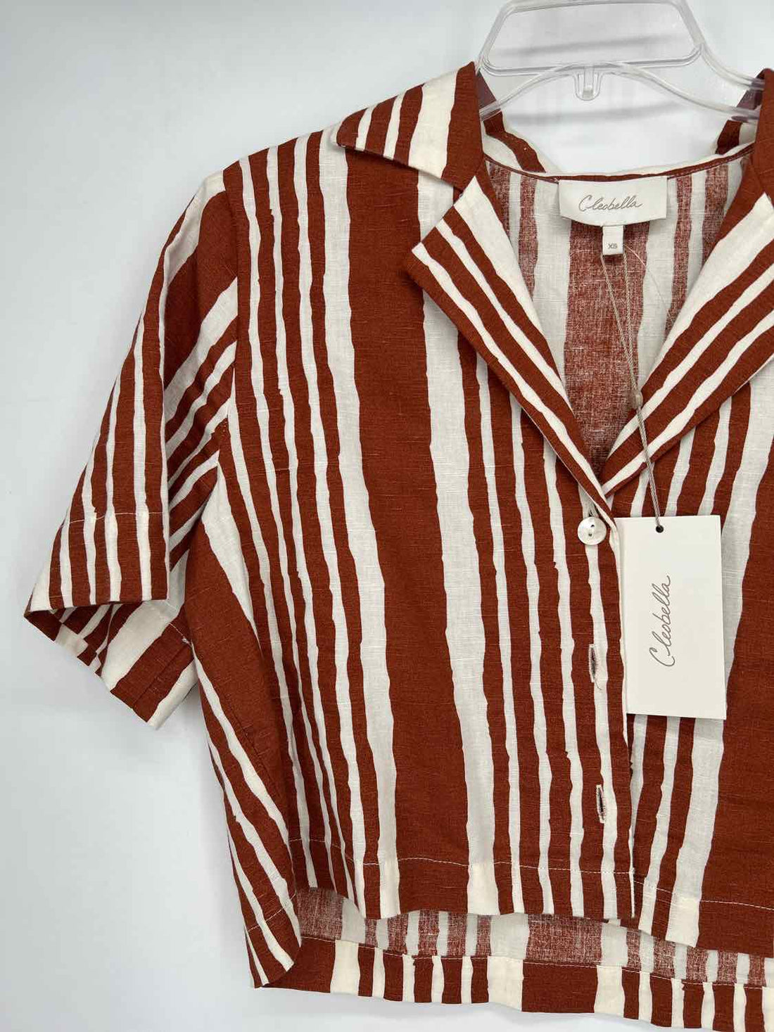 Cleobella XS Brown Striped Linen/Cotton NWT Boutique Top