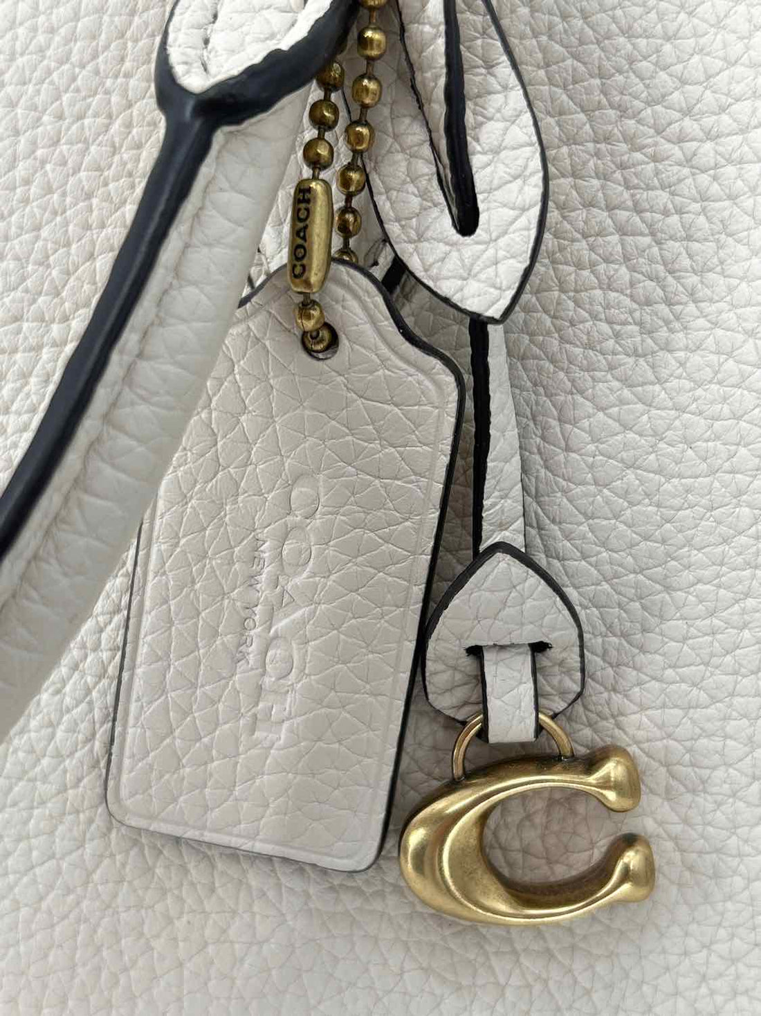 Coach Ivory Pebbled Leather Excellent Condition Satchel