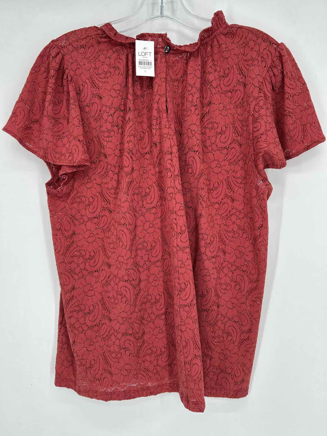 Loft Size L Dark Rose Short Sleeve
