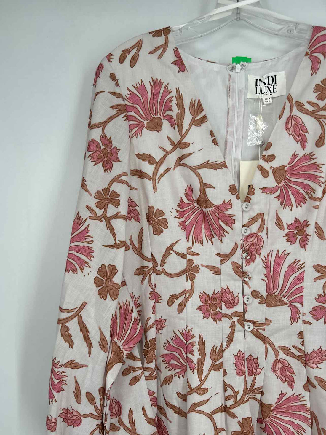Indi Luxe Size XL White Pink & Brown Floral NWT Rompers