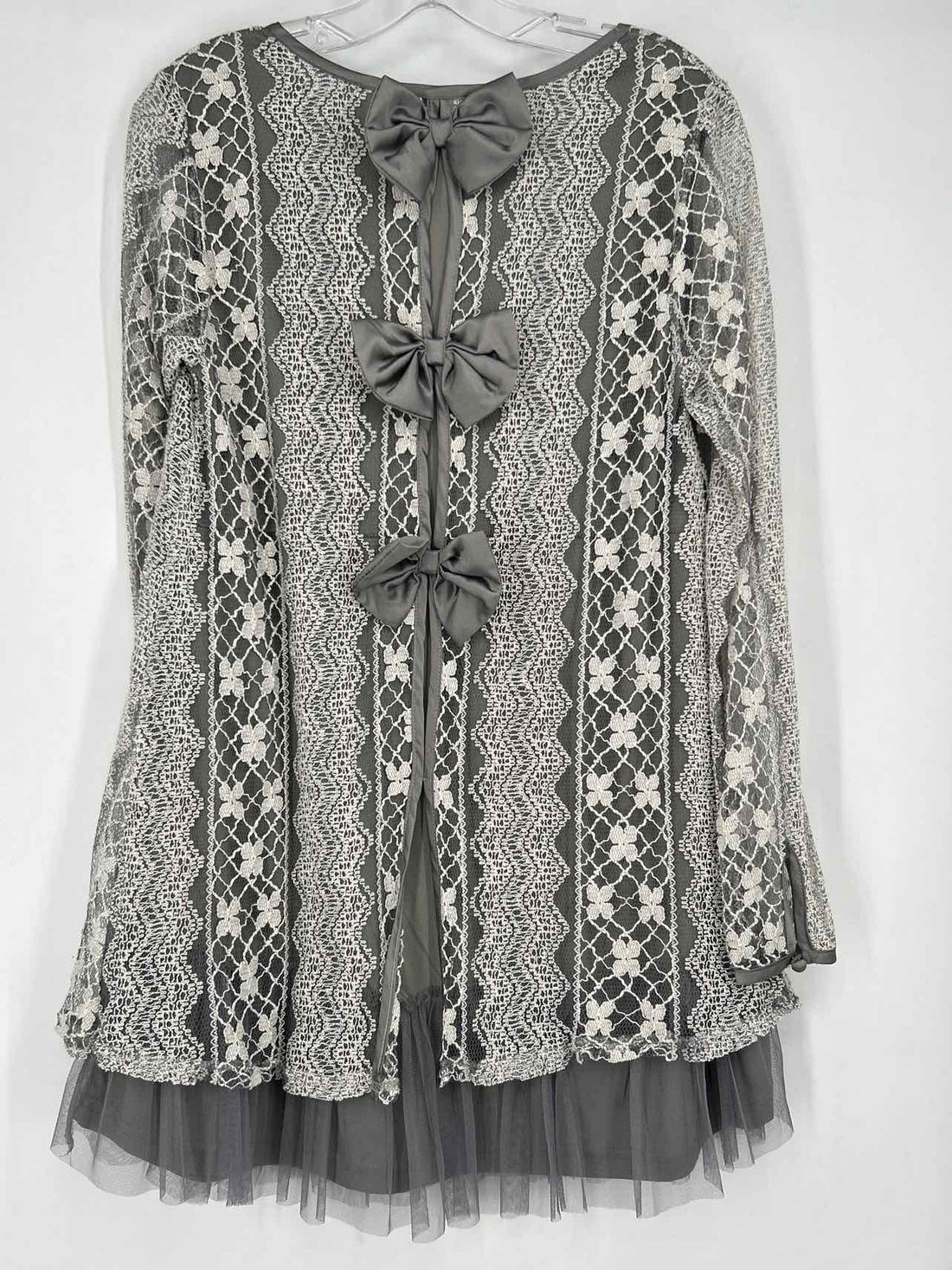 Altard State Size M White & Gray Lace Long Sleeve Dress