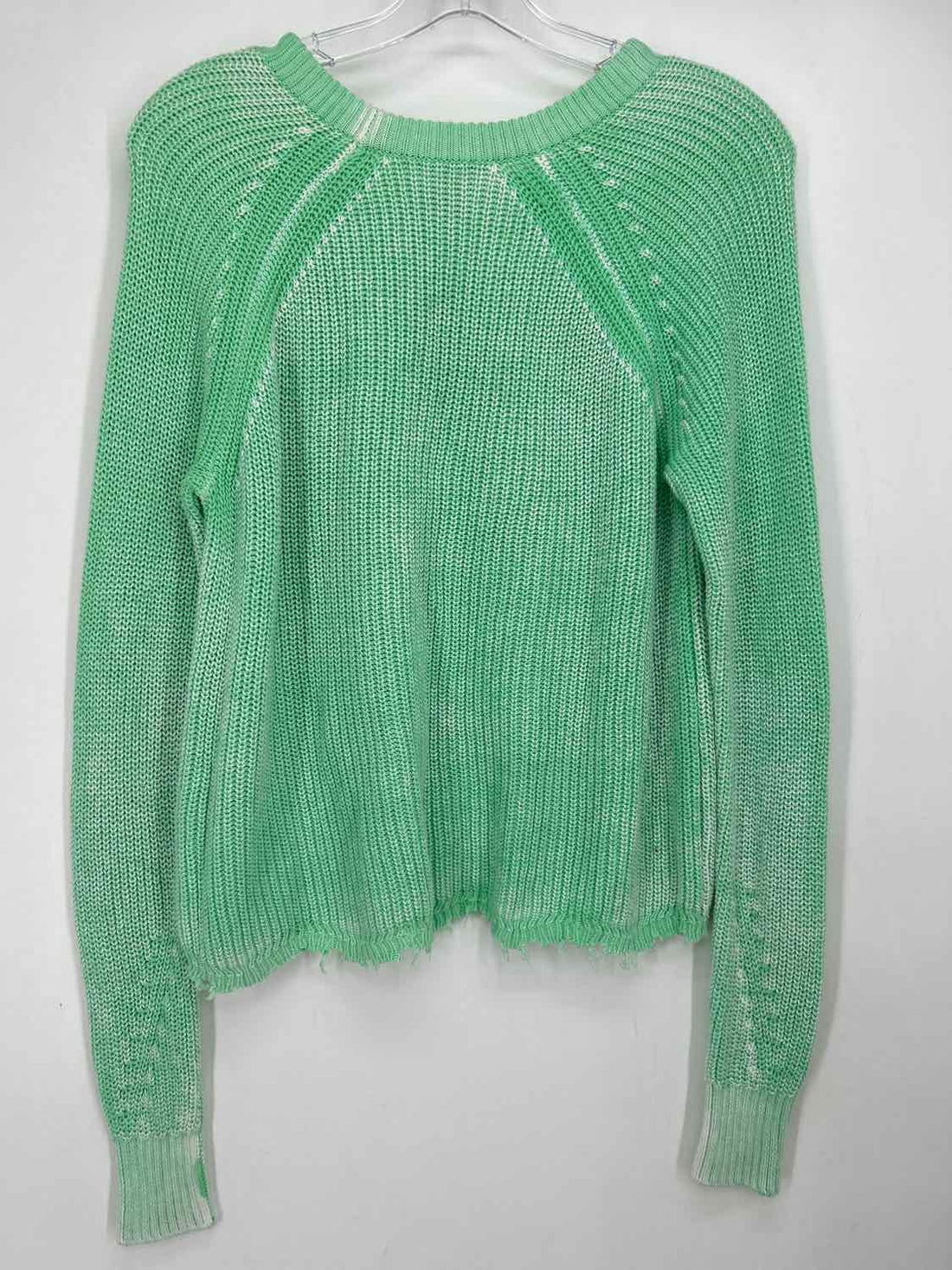 Cotton by Autumn Cashmere Size S Green & White Knit Sweater