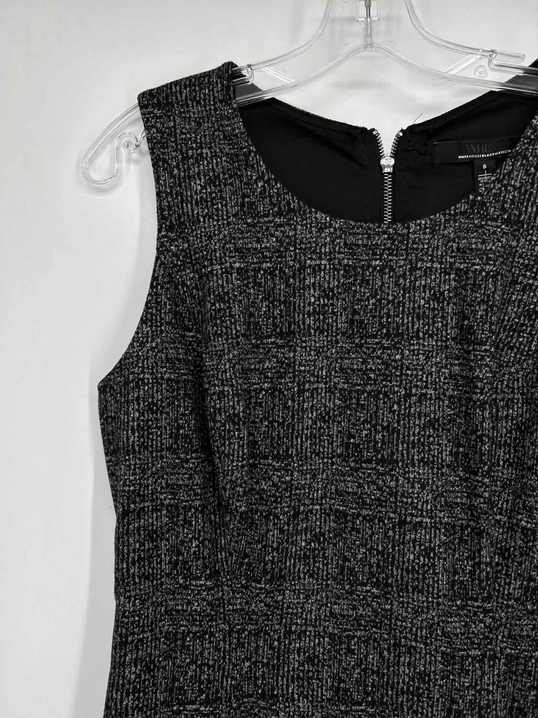 White House Black Market Size 8 Grey Print Dress