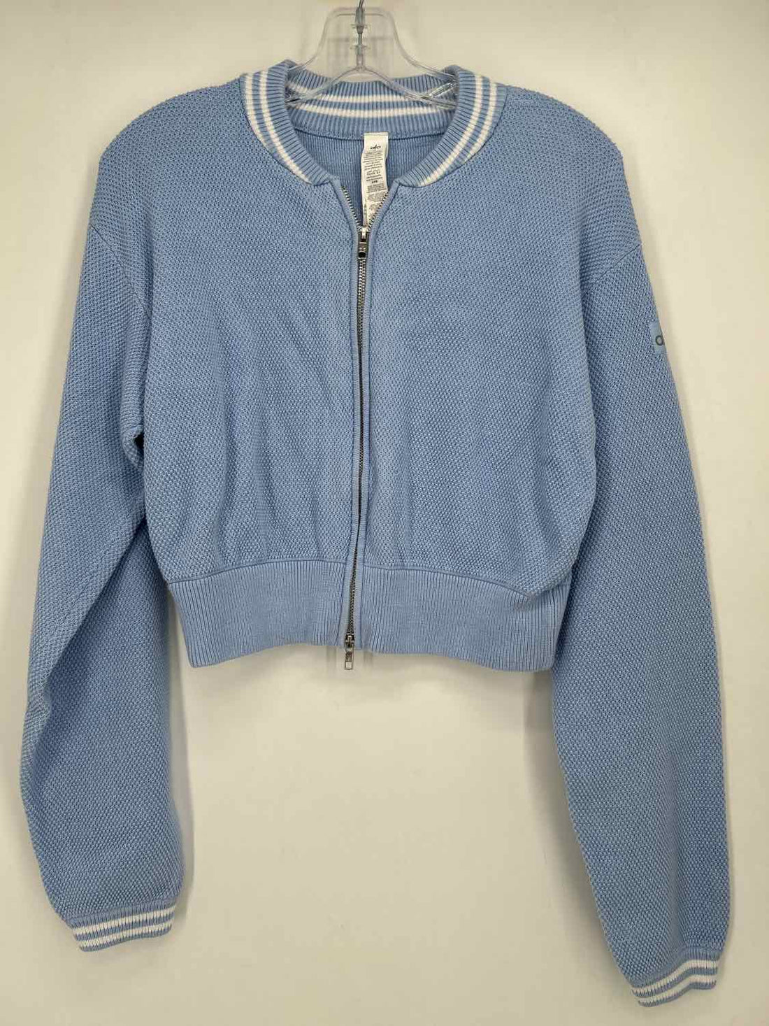 Alo Yoga Size M Light Blue & White Active Jacket