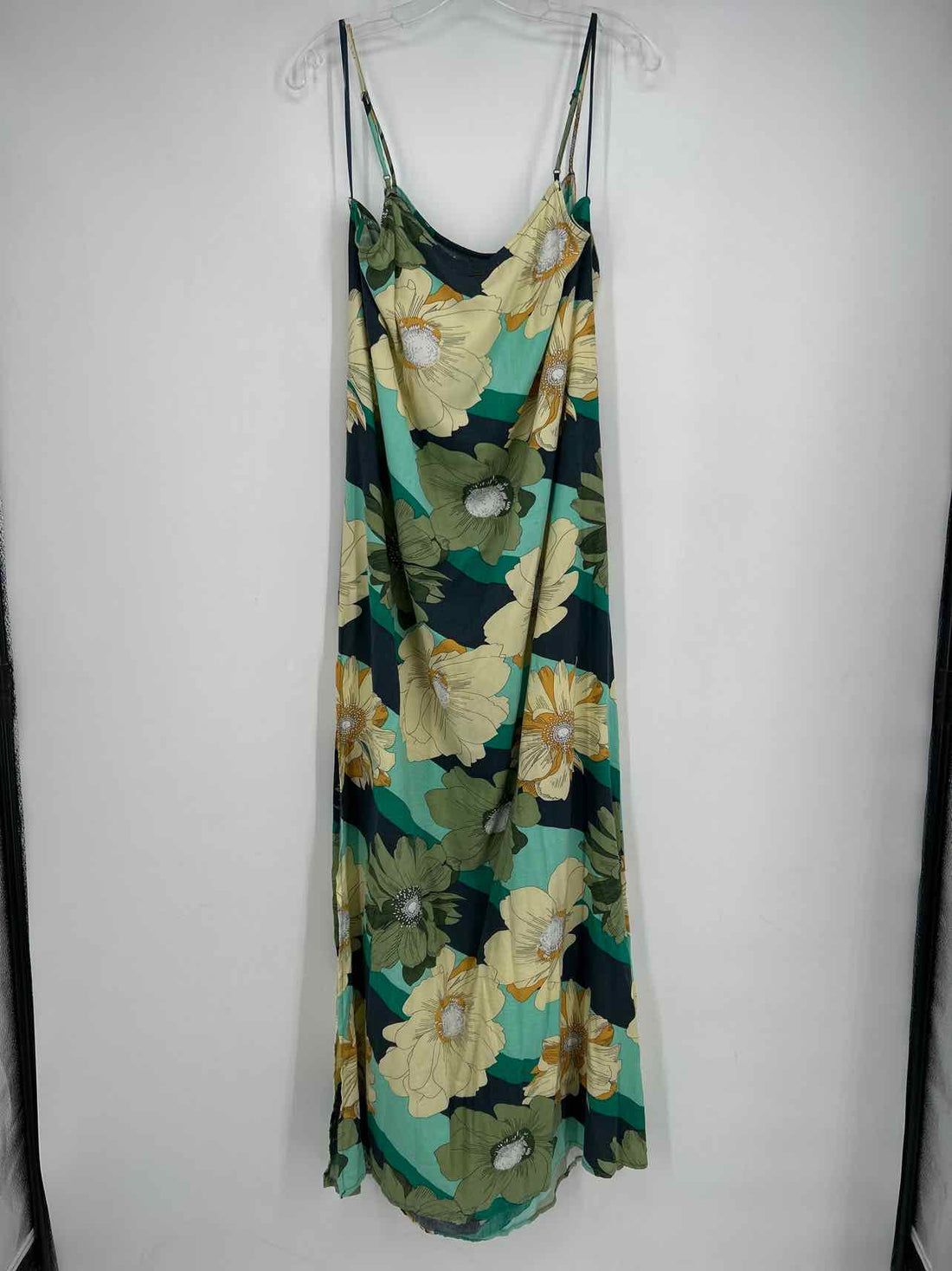 Oneil Size XL Green & Yellow Floral Maxi