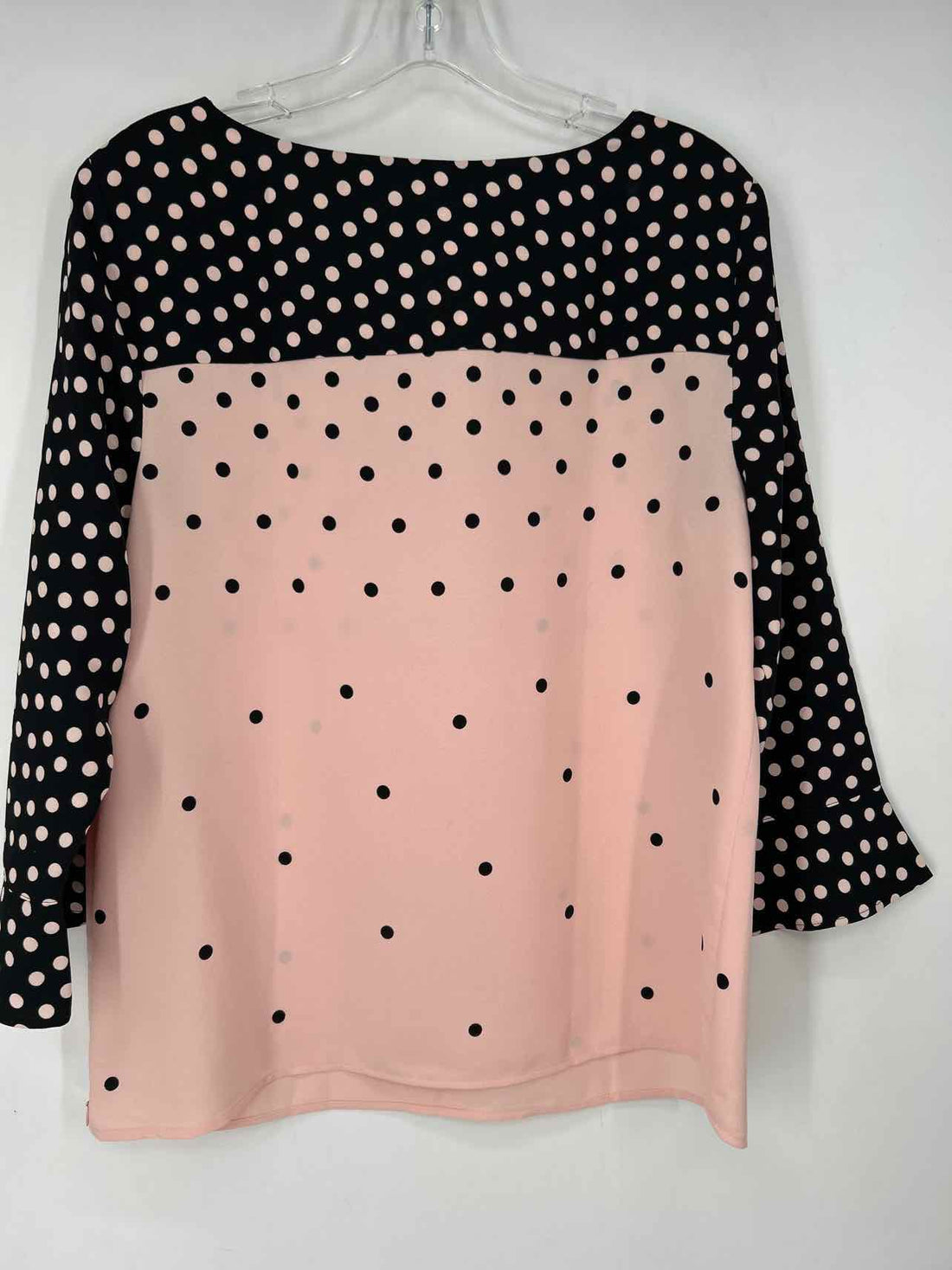 Talbots Size M Black & Pink Polkadot Long Sleeve