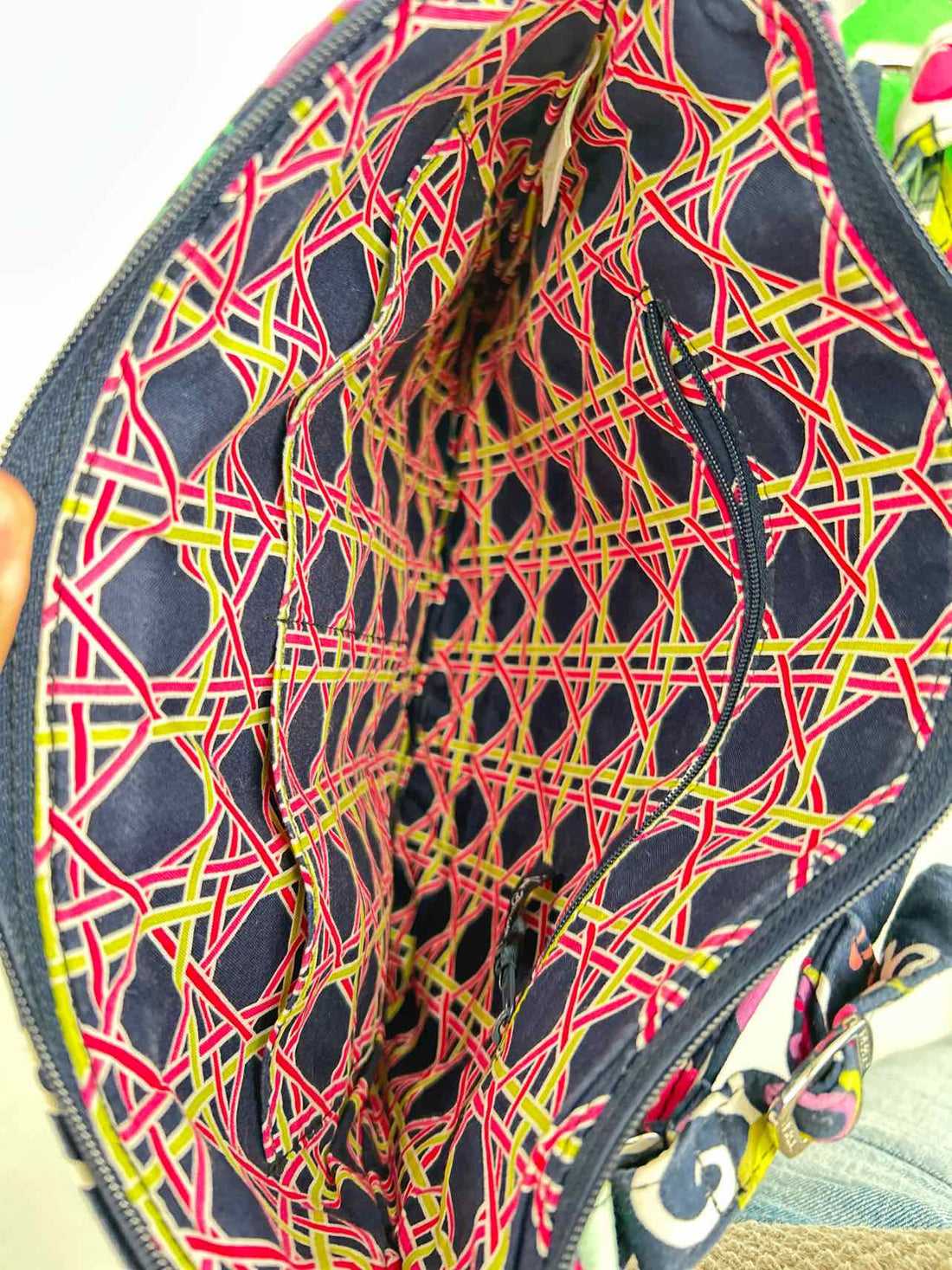 Vera Bradley Navy Floral Quilted Pre Owned Crossbody