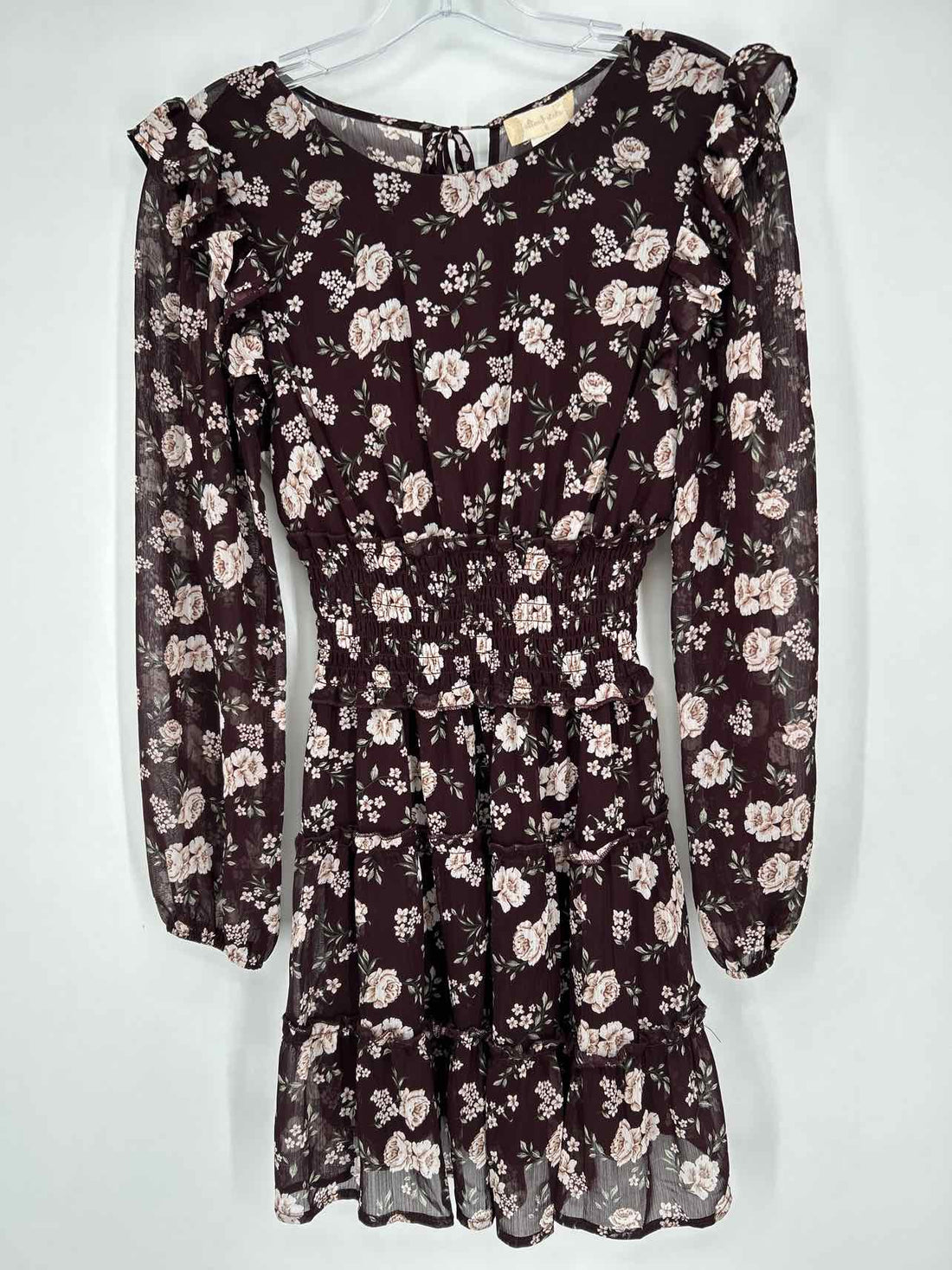 Altard State Size S Burgandy Floral Long Sleeve Dress