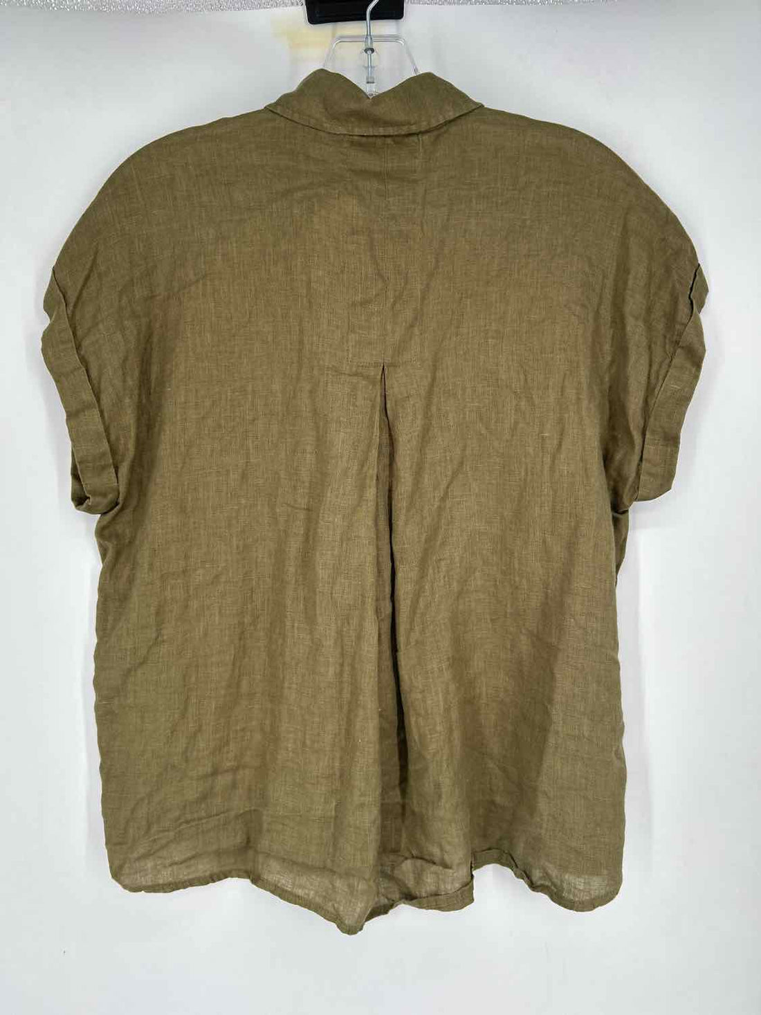 Ellie Size S Green Linen 100% Short Sleeve
