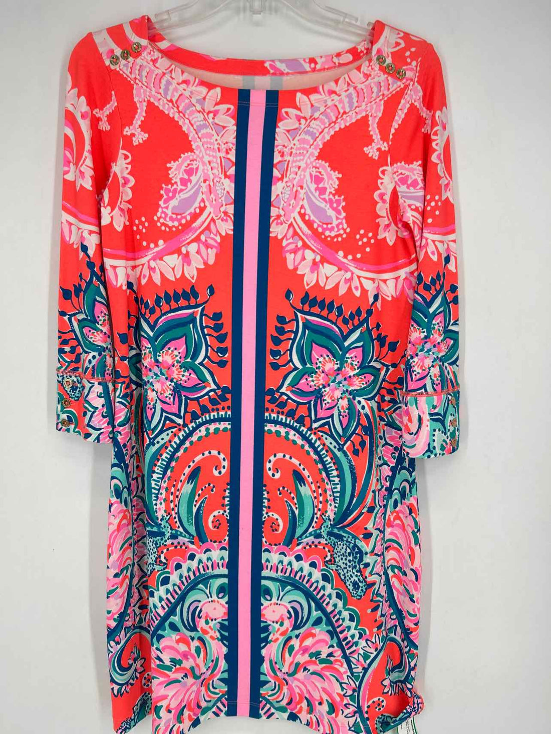 Lilly Pulitzer S Orange Print Long Sleeve Lilly Pulitzer Dress