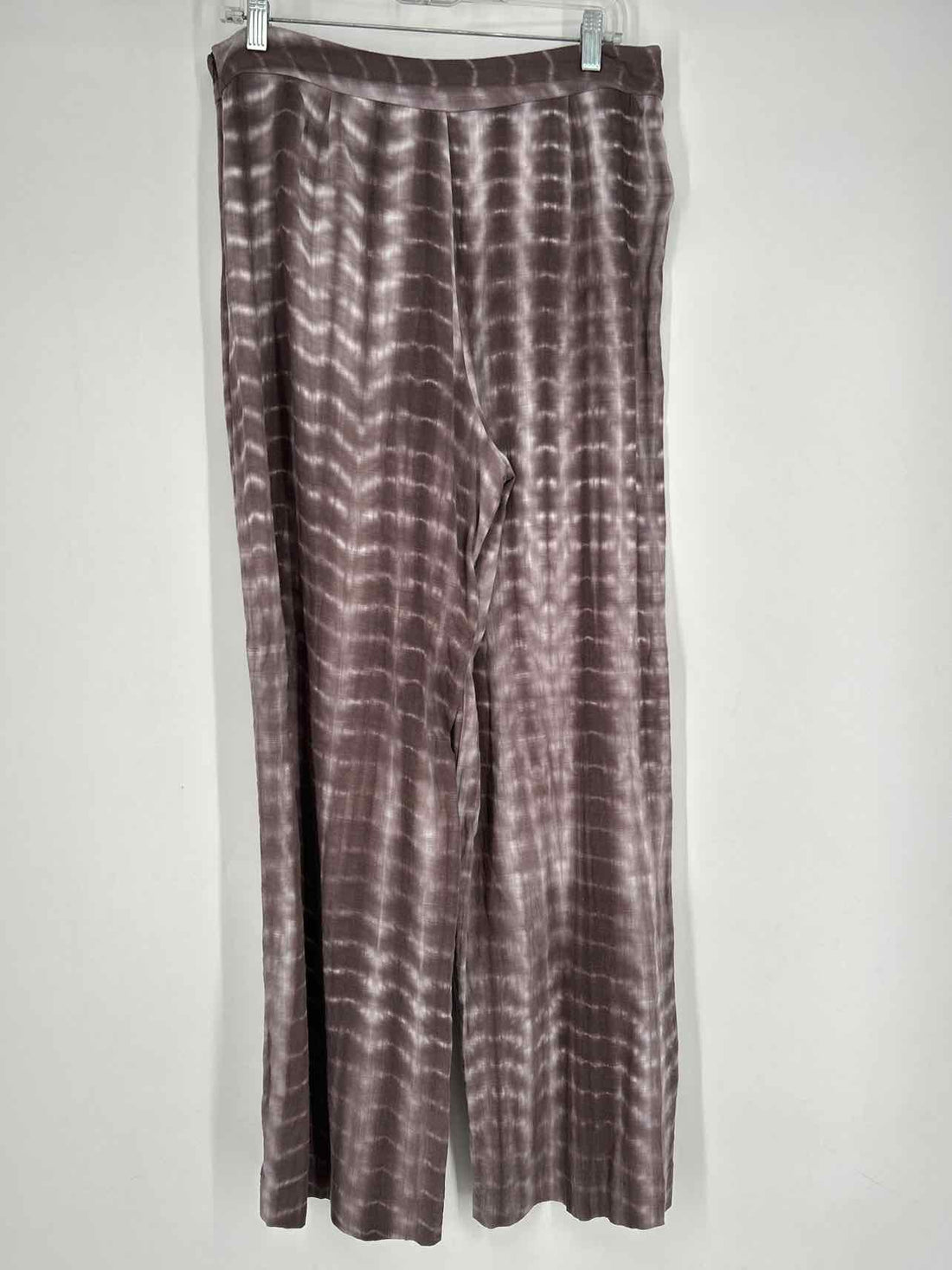 Zara Size L Gray Print Viscose/Linen Pants