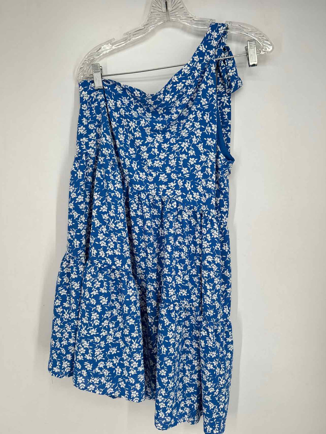 Staccato Size S Blue & White One Shoulder Dress