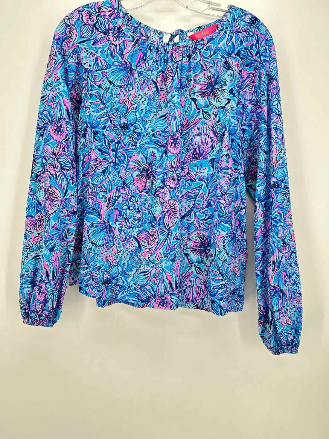 M Blue & Pink Floral LS Lilly Pulitzer Top