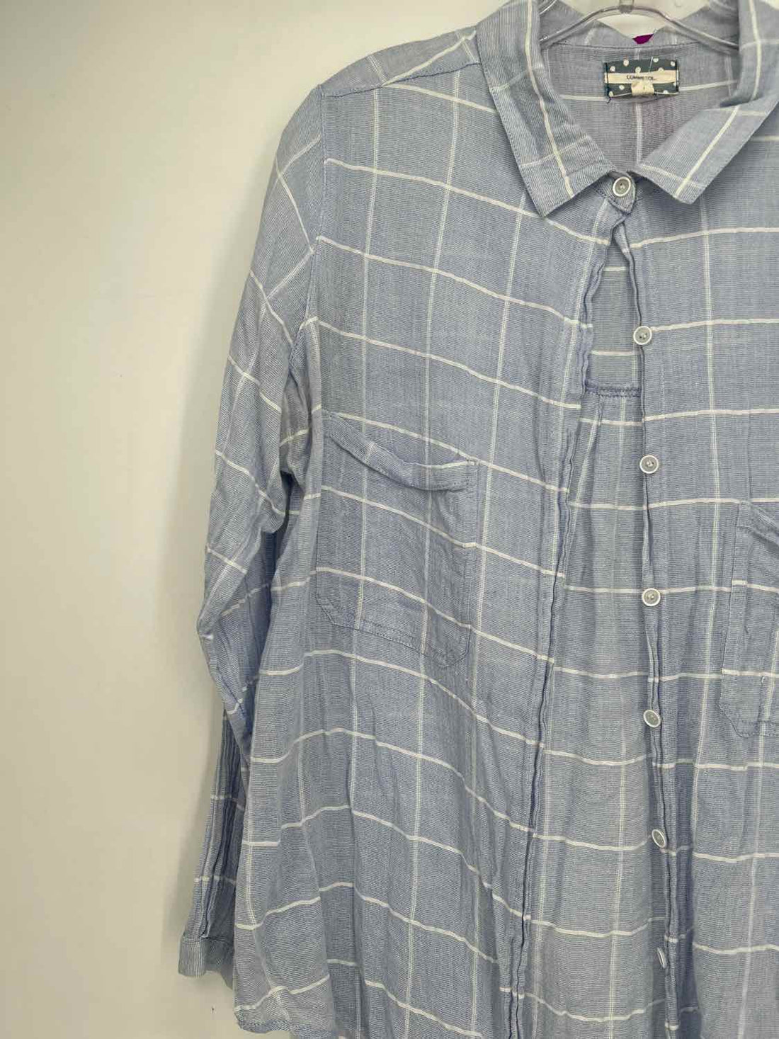 Comme Toi Size M Blue Print Long Sleeve