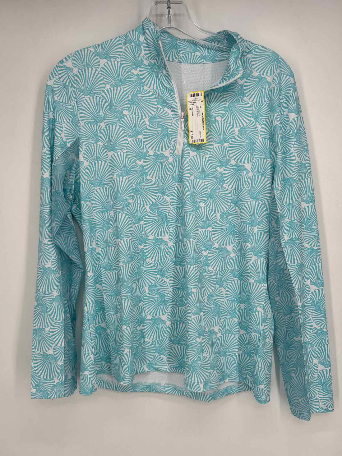 X by Gottex Size M White & Aqua Long Sleeve
