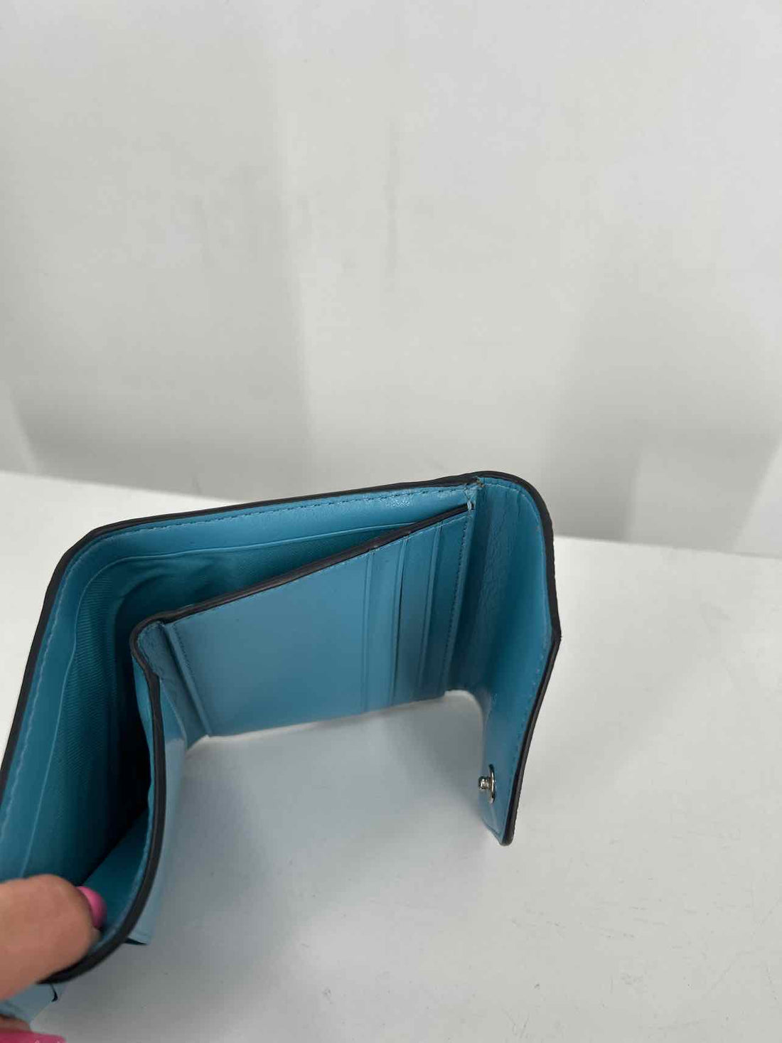 Coach Blue Print Pebbled Leather Wallet