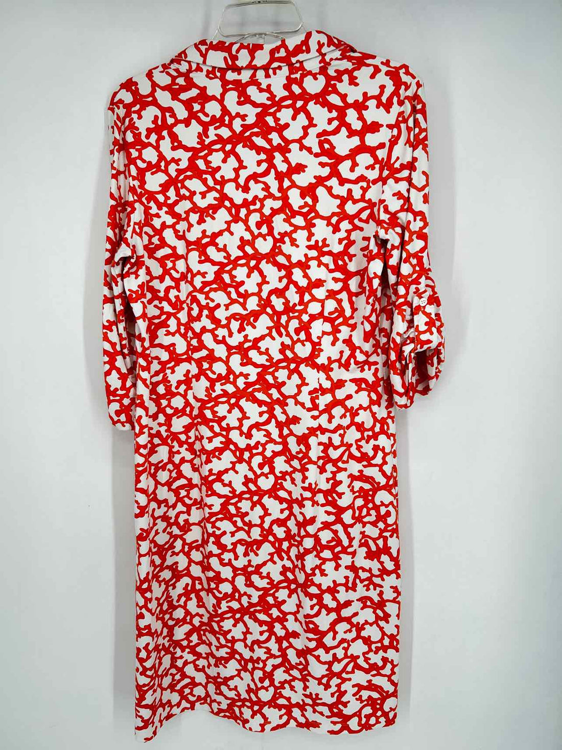J McLaughlin Size M White Coral Print Long Sleeve Dress