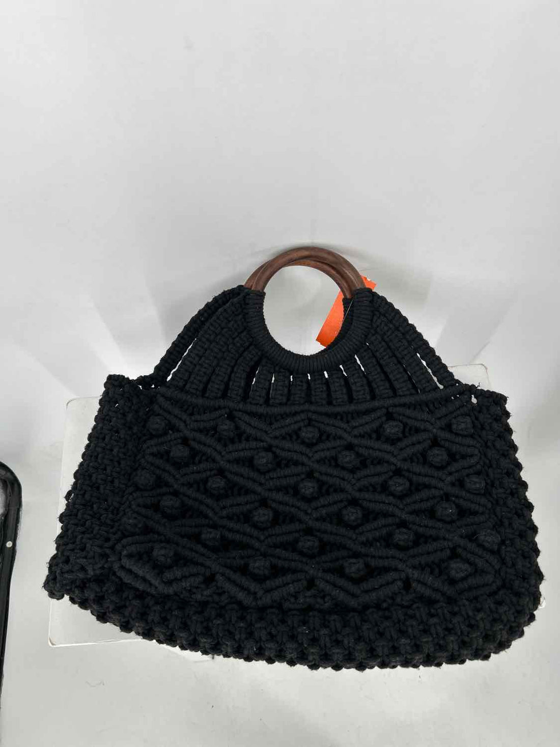 Magid Black Macrame Pre Owned Tote