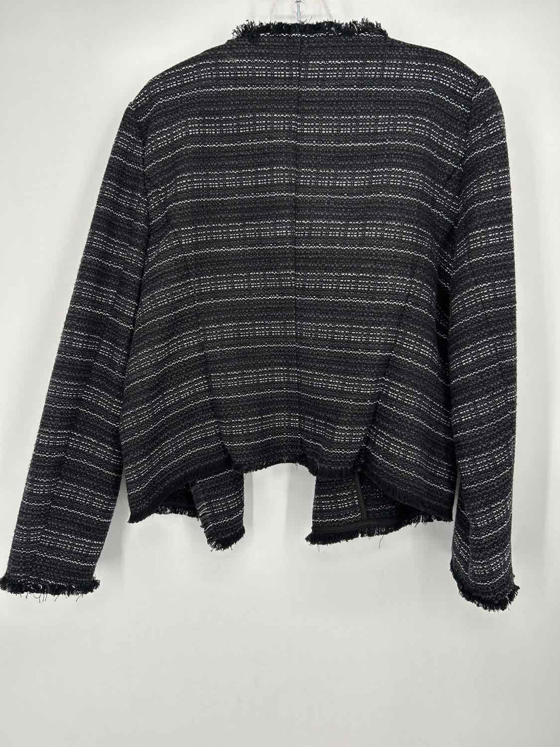 Adrienne Vittadini Size L Black & White Tweed Blazer