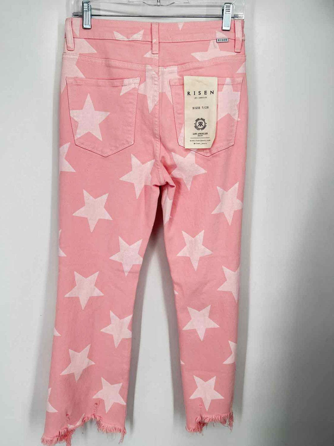 risen jean Size 7 Pink Print Denim NWT Jeans