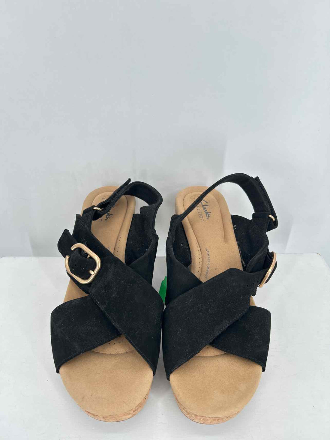 Clarks Women Size 11 Black Cork Wedges