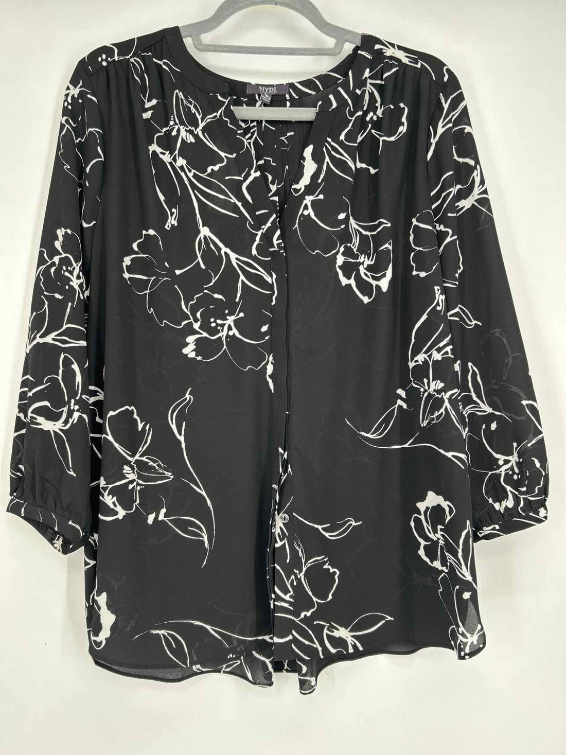 NYDJ Size L Black & White Long Sleeve