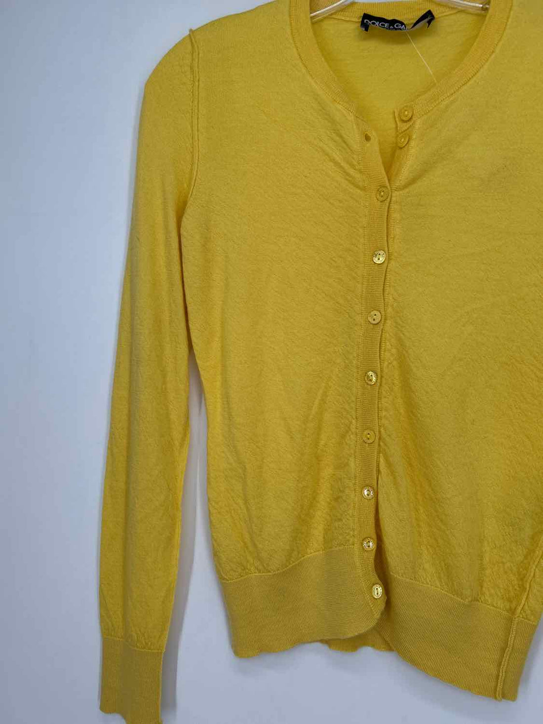 Dolce & Gabbana Size S Yellow Cashmere Cardigan