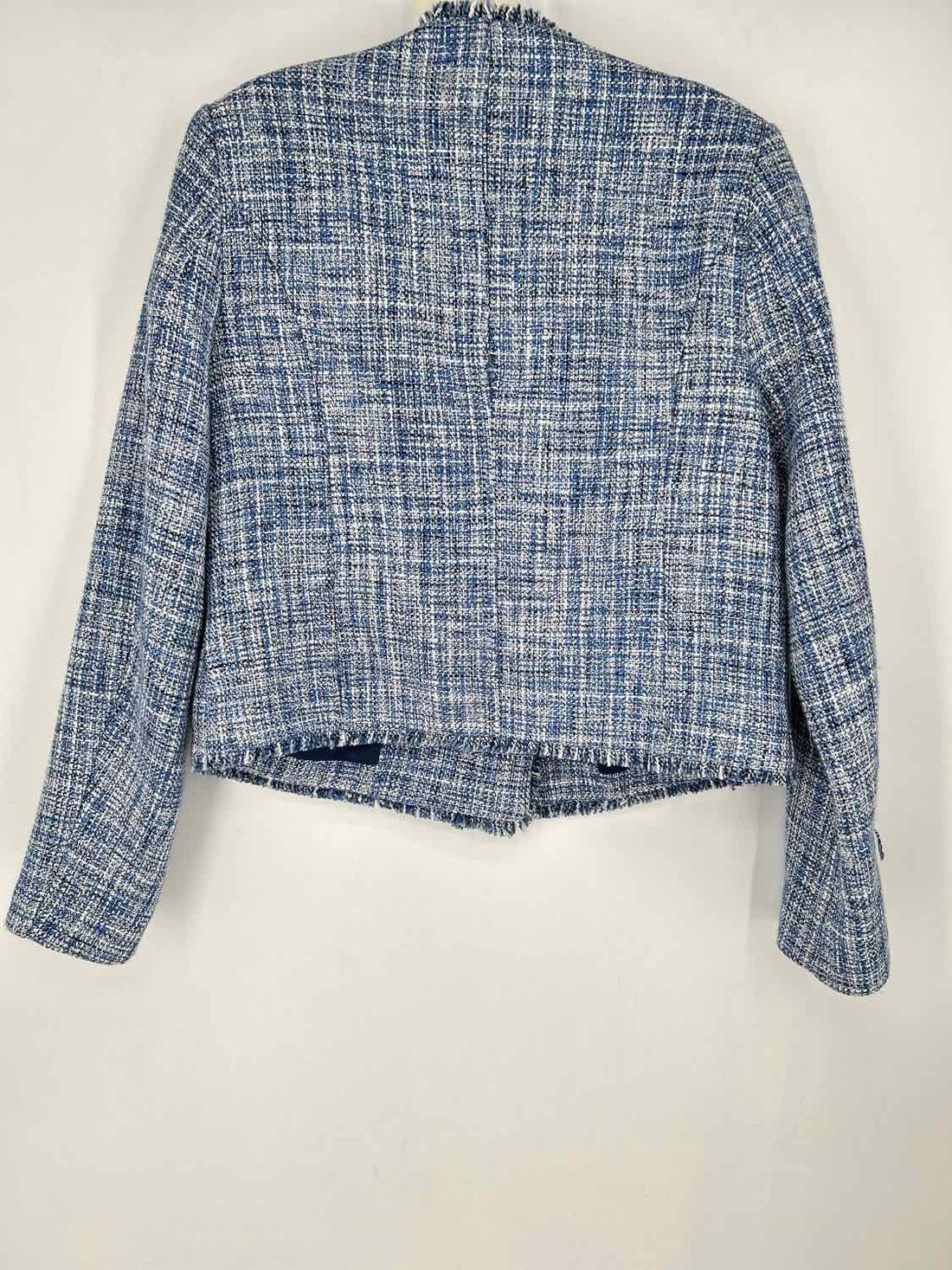 Maeve Size 6 Blue & White Tweed Blazer
