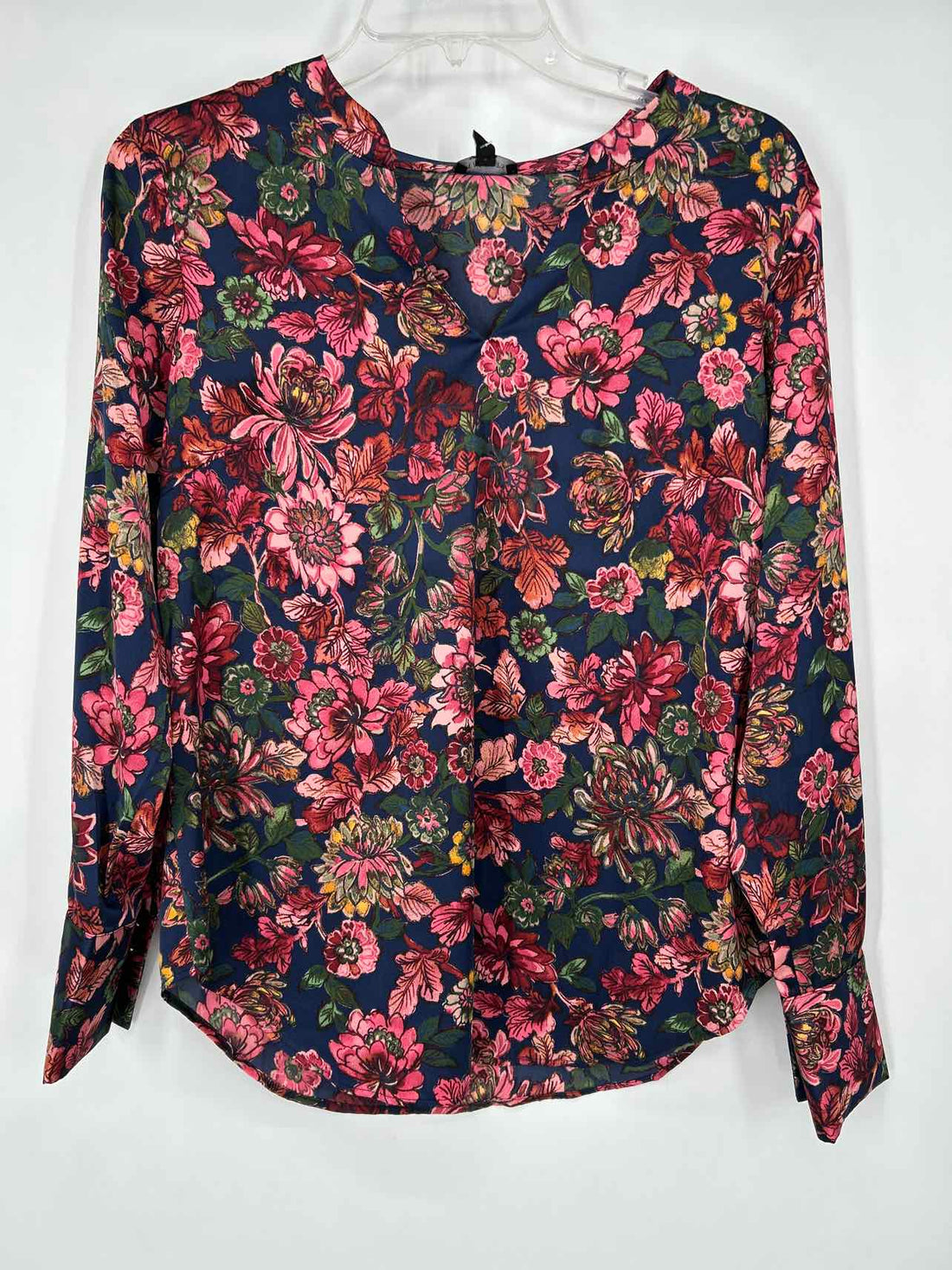 Talbots Size S Navy Floral Long Sleeve