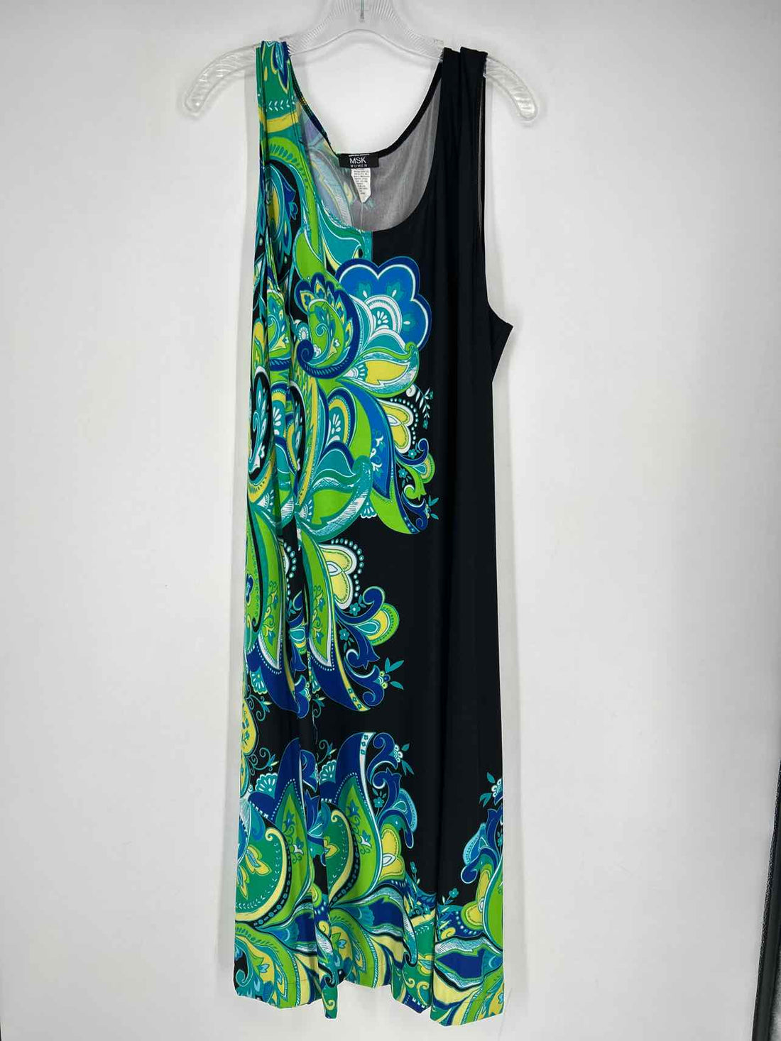 MSK Size 3X Black Print Sleeveless Dress