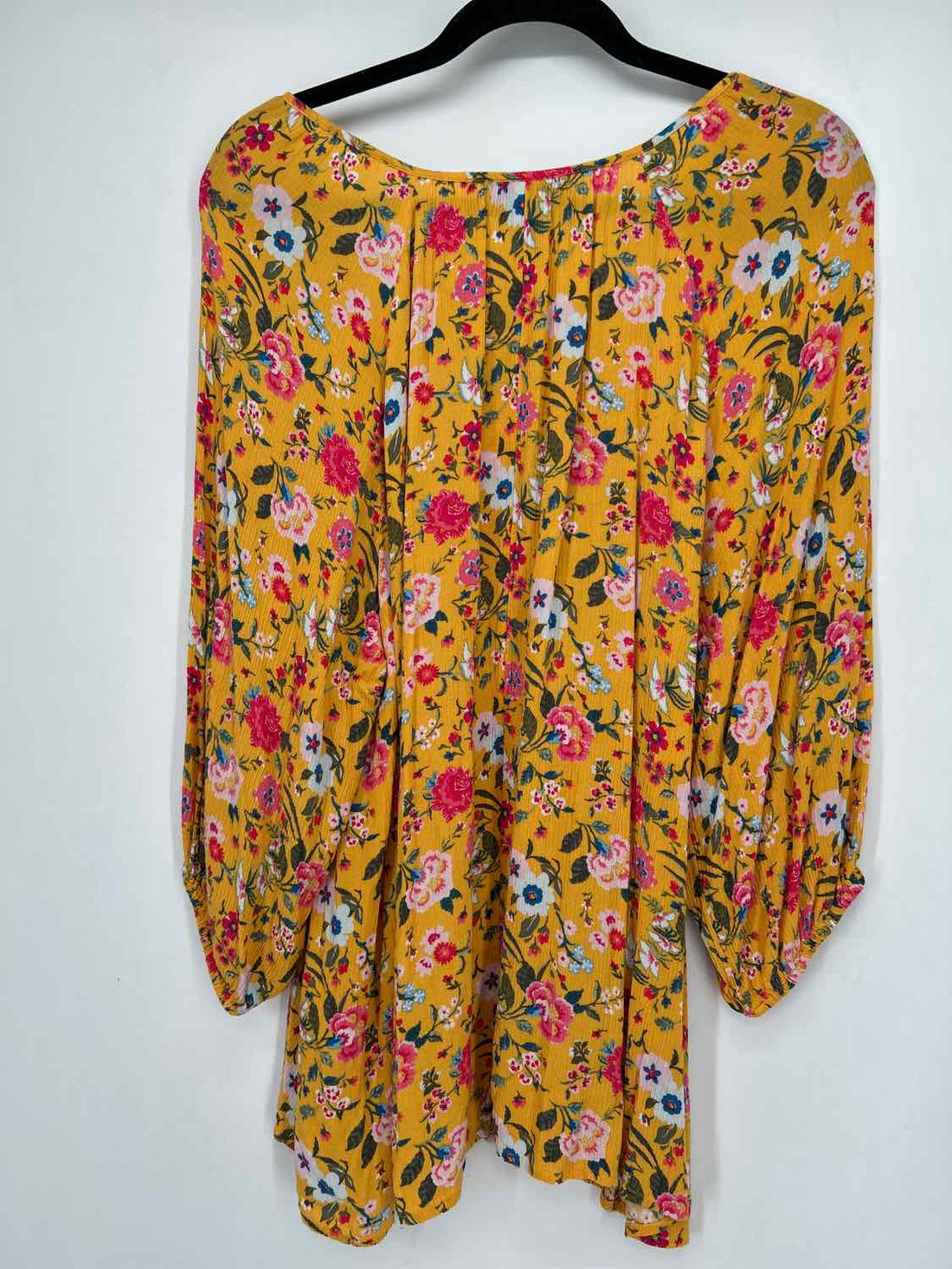 Lane Bryant Size 22 Yellow Floral LS Top/Blouse