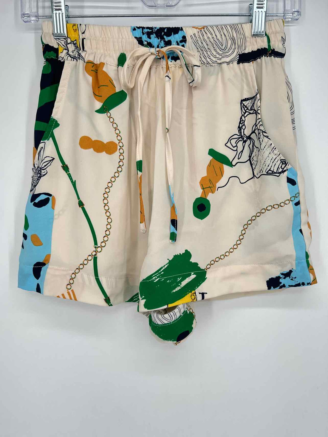 The Brass Monkey Size S Cream Print Shorts