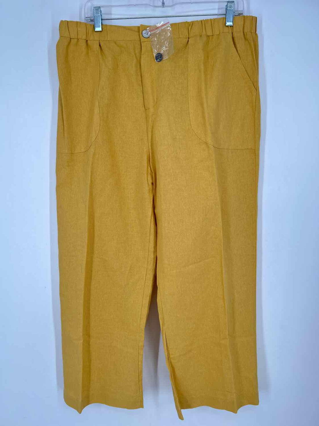 Charlie Paige Size L/XL Yellow Linen Blend NWT Pants