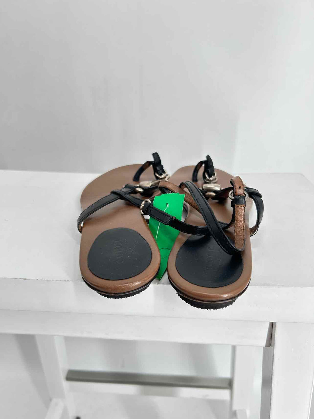 Gucci Horsebit Slingback Sandals Women Size 38 Black Pre Owned Leather LUXURY