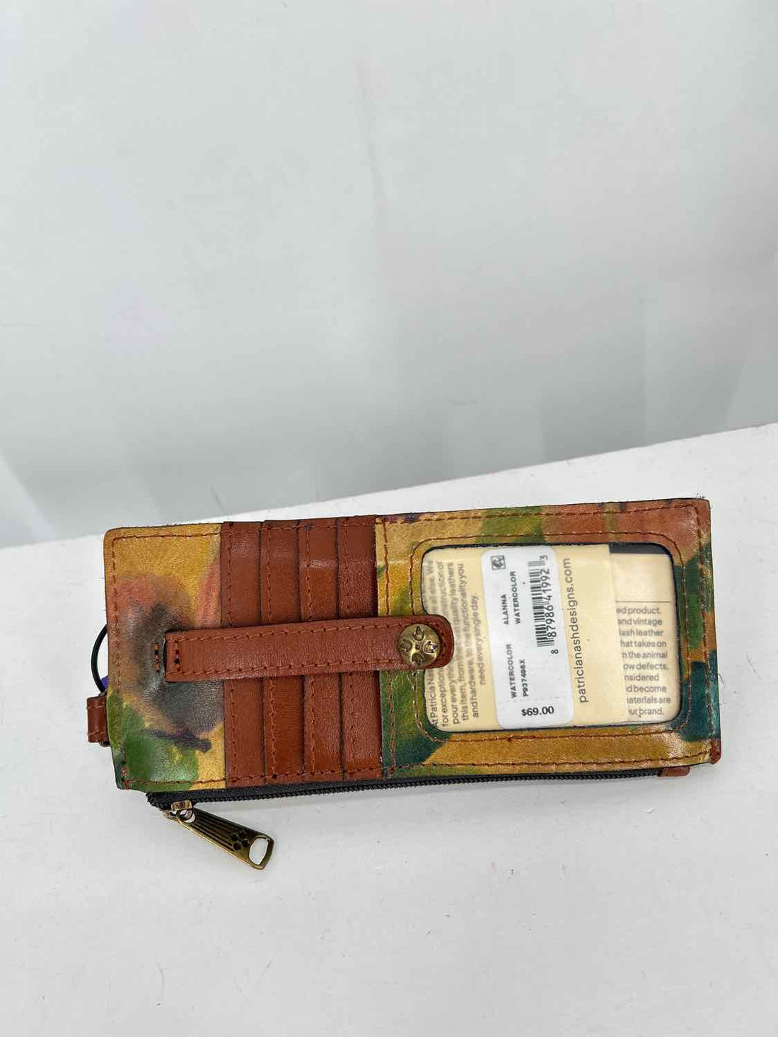 Patricia Nash Alanna Brown & Yellow Leather Wallet