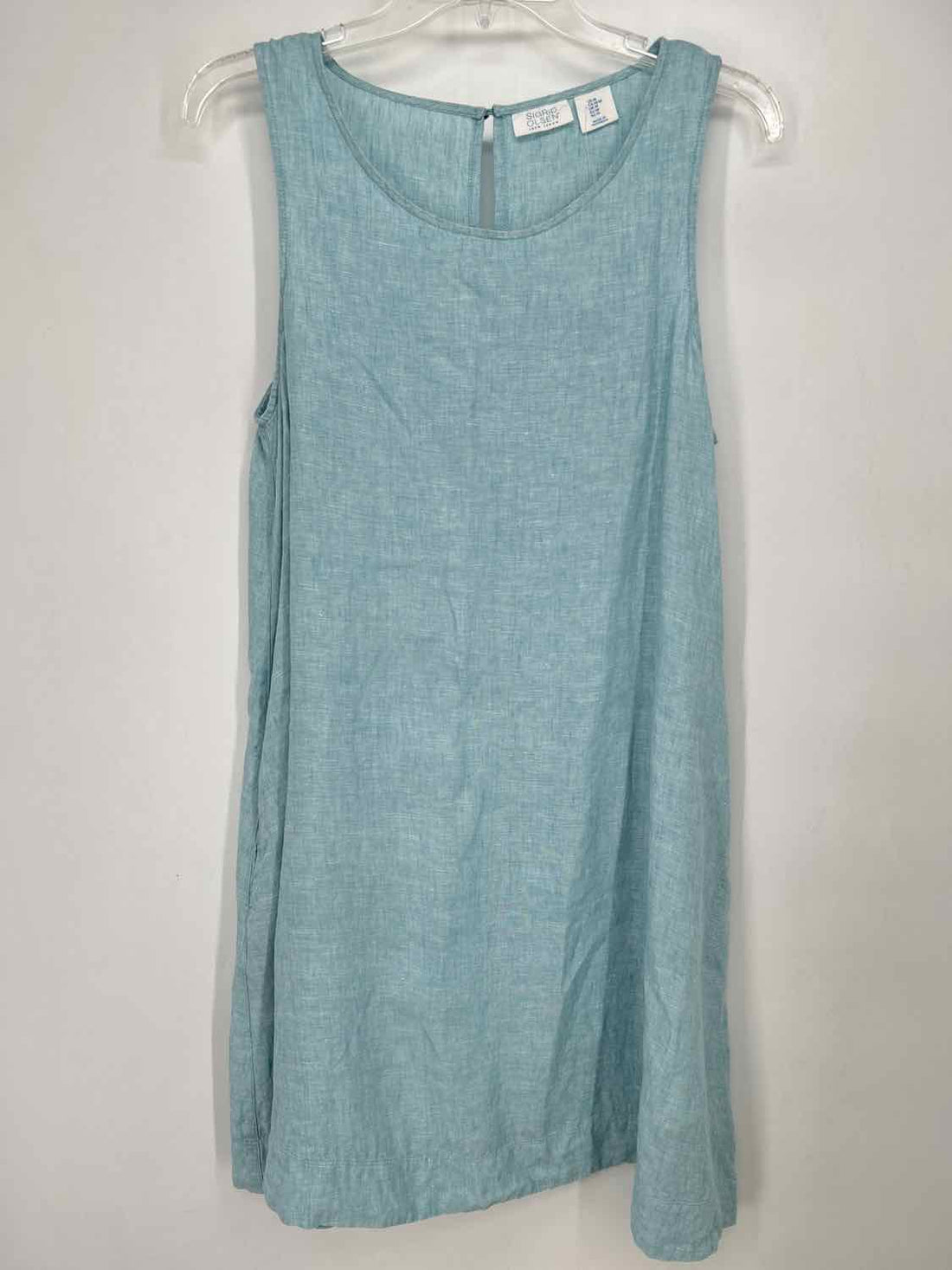 Sigrid Olsen Size M Light Blue Linen 100% Sleeveless Dress