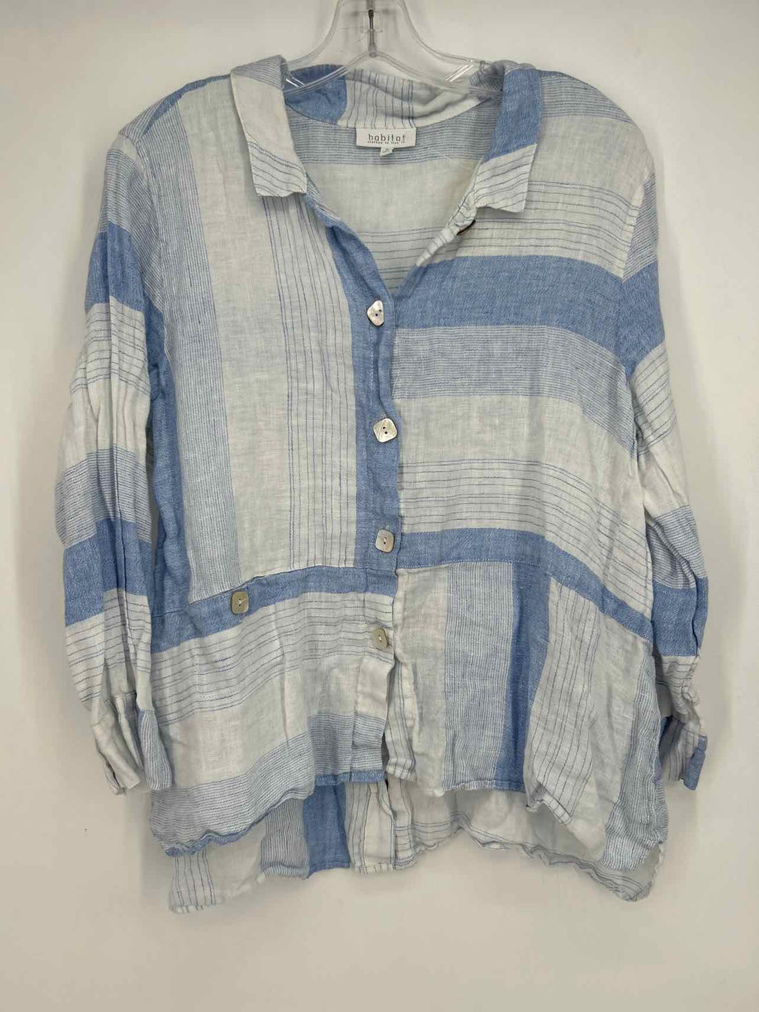 Habitat Size XL White & Blue Striped Long Sleeve