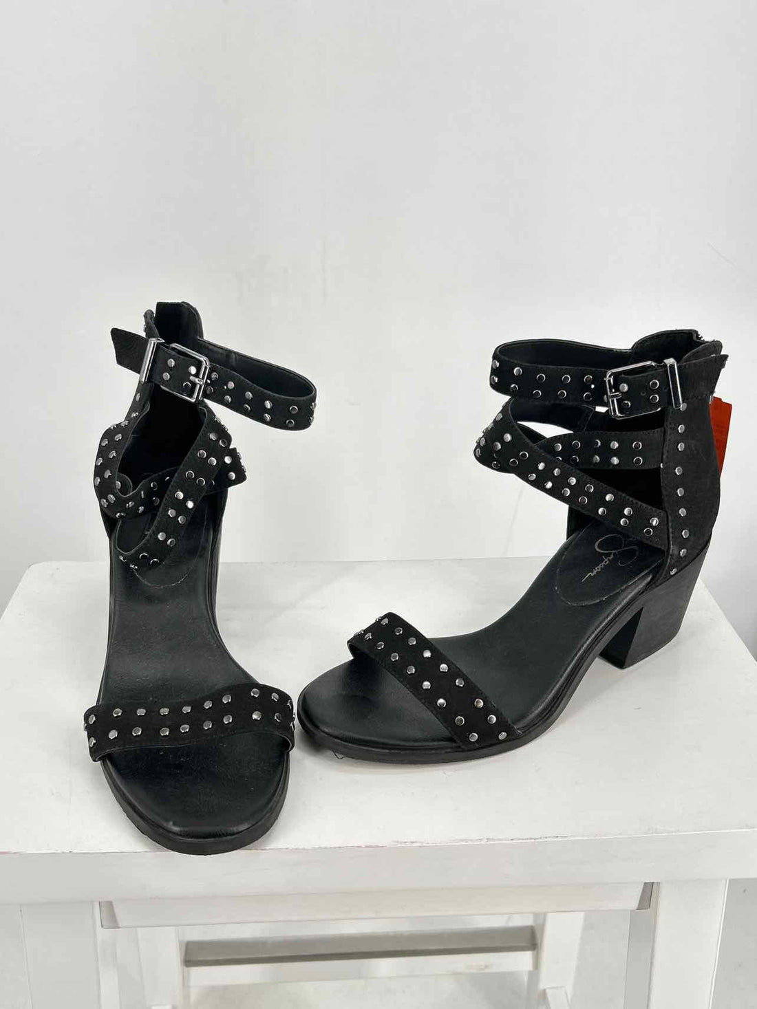 Jessica Simpson Women Size 8.5 Black Studded Sandals